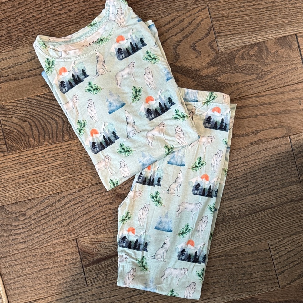 Kids Pajama Set with Forest Print